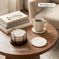 Woven Drink Coaster Set with Holder